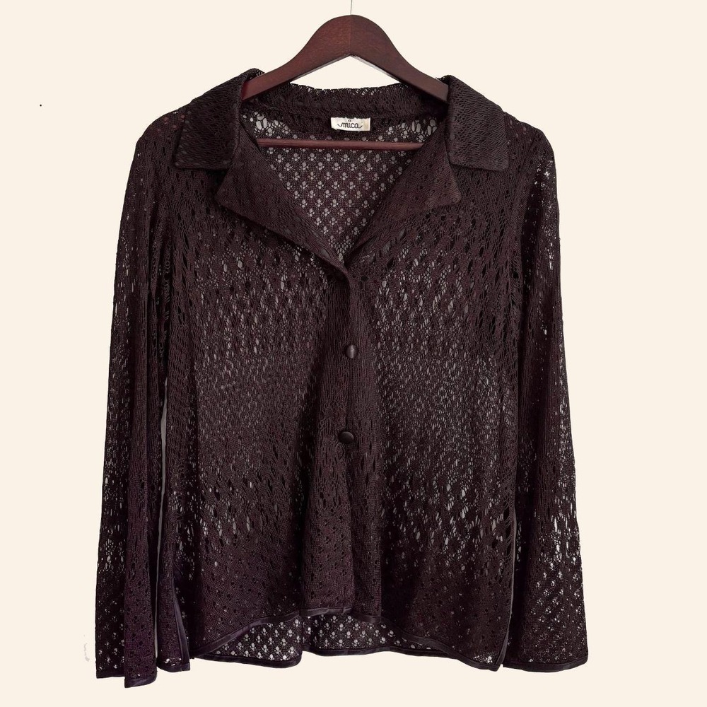 Vintage Mica Open Knit Cardigan